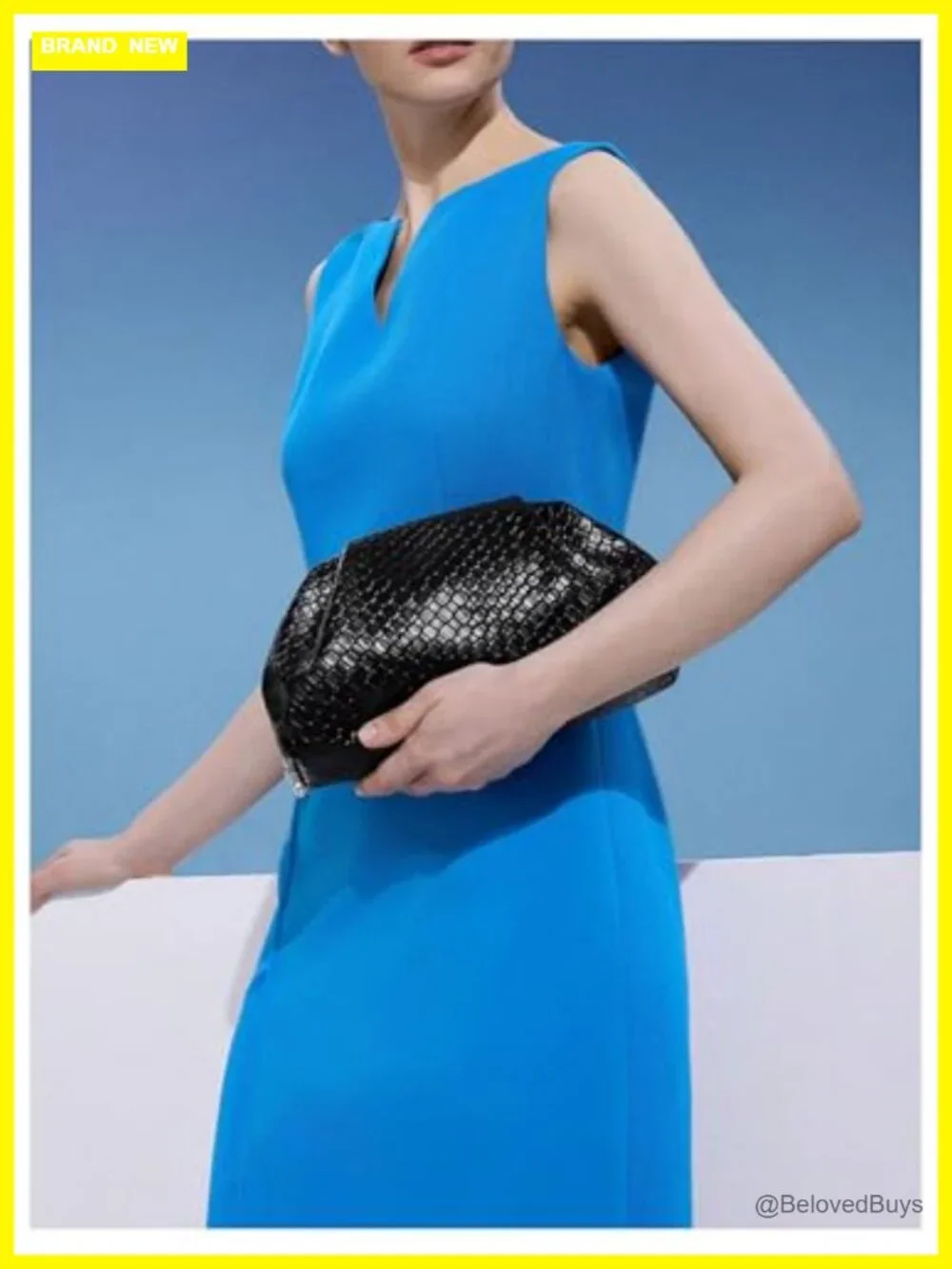 Elegant Faux PU Leather Woven Clutch Evening Bag